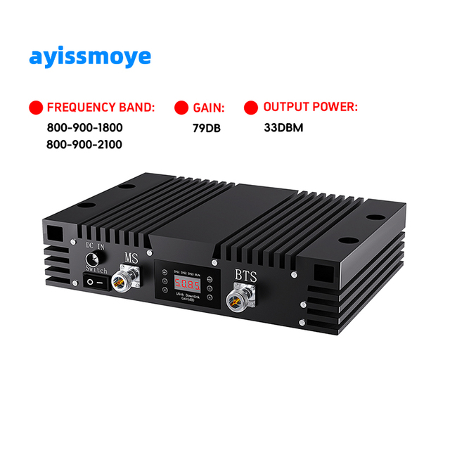 Ayision 33F-33CGD 2G 3G 4G Signal Booster Universal GSM LTE Module 3000+ Sqm Coverage 79dB Gain