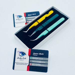 แหนบต่อขนตา Lucky Lash Tools ทำจากสแตนเลส ปลายเรียบ สำหรับต่อขนตาแบบวอลุ่ม ความแม่นยำสูง สำหรับใช้ในร้านเสริมสวย ความยาว 10 มม. ใช้งานได้ยาวนาน - Product Image 1