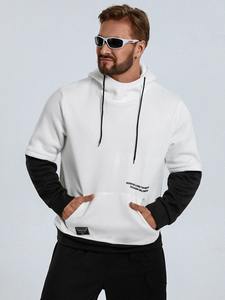 Venta al por mayor de los hombres de algodón polar Sudadera con capucha transpirable de invierno térmico con impresión digital Casual pulóver sudadera - Product Image 5