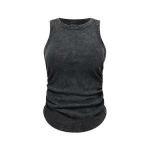 Plus Size Vest Sportswear Woman Gym Workout Vintage Shirts Compression Cropped Pads Short Sleeve Gym Women's Tank Tops