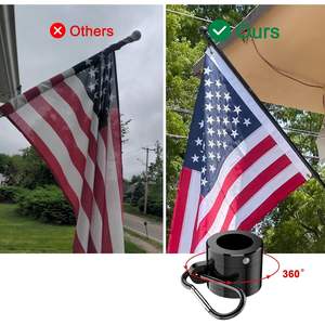 USA TOP FLAGSINC Support de drapeau portable de 6 pieds pour drapeau américain 3x5, kit anti-emmêlement pour panneaux de jardin/gazon, pour utilisation extérieure sur porche et maison - Product Image 4