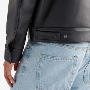 Chaqueta de Cuero para Hombre de Piel de Cocodrilo, Chaqueta de Cuero Negra al por Mayor, Chaqueta Corta de Cuero Genuino Hecha a Medida para Hombre - Product Image 6