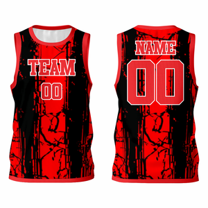 Maillot de basket respirant unisexe grande taille imprimé par sublimation été 100% polyester sans manches absorption rapide de l'humidité - Product Image 2