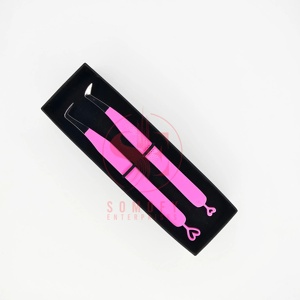 Pinzas de pestañas de maquillaje populares Cuidado de la belleza Pinzas de extensión de pestañas para niñas Pinzas de pestañas de acero inoxidable de etiqueta privada - Product Image 5