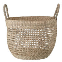 Nouveau panier de rangement multifonctionnel en jonc de mer fait main, panier à linge pour l'organisation domestique, couleur naturelle, différentes tailles