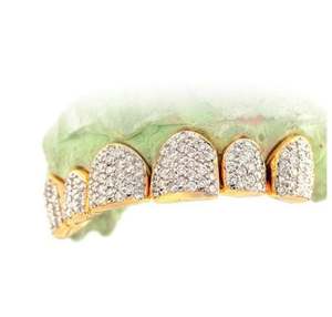 Grillz Personalizados de Color Blanco con Polvo de Diamante y Corte Estilo Hip Hop, Plata de Ley 925, Oro 10K/14K, Joyería de Lujo para Compromiso - Product Image 3