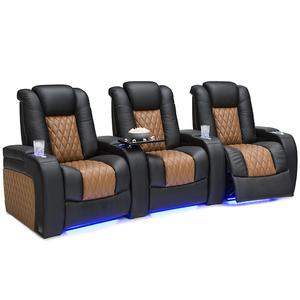 Sofá de Cine Reclinable Eléctrico de Cuero de Primera Calidad CY, Muebles para Sala de Cine VIP, Sillón Reclinable Eléctrico - Product Image 1