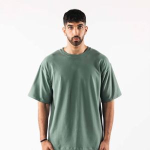 เสื้อยืดทรงหลวมเข้ารูปสำหรับผู้ชายผ้าฝ้าย100% ใส่ได้ทุกวันดีไซน์โอเวอร์ไซส์ผ่อนคลายแขนสั้น - Product Image 1