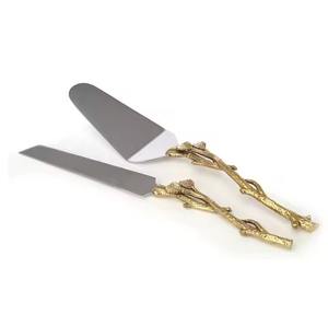 <b>Cake</b> <b>Cutter</b> Server Stainless Steel Creative Handmade Handle Elegant <b>Cake</b> Server and <b>Cake</b> Slicer Set - Product Image 1