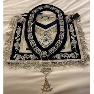 Nouveau artisanat maçonnique MM maître maçons tablier avec poche Regalia mm 3ème degré maçonnique passé maître tablier bleu soie bordure argent - Product Image 6