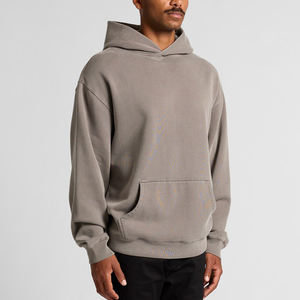 Sudaderas con Capucha Extra Grandes de Felpa 100% Algodón, Lavado Ácido, Estilo Desgastado, Hombros Caídos, Personalizadas con MOQ Bajo para Hombre - Product Image 4