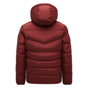 Veste matelassée à capuche imperméable pour hommes Manteau à bulles en polyester avec capuche pour hommes avec logo personnalisé de créateur Veste matelassée d'hiver pour hommes avec capuche - Product Image 4