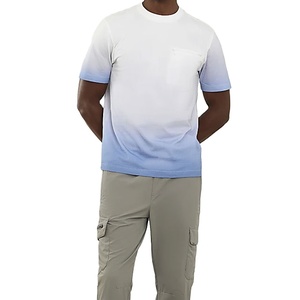 Camiseta Casual de Cuello Redondo Personalizada de Seda/Algodón para Hombre, Ropa de Verano, Fabricante, Tejido Liso, Lavado Regular, Ajuste Rápido - Product Image 1