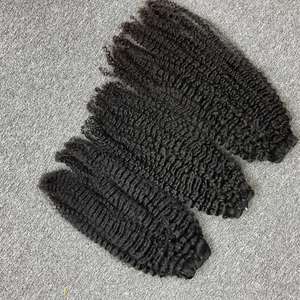 Cheveux crépus bouclés dans la trame, 100% cheveux humains, cheveux bruts un donneur - Product Image 4