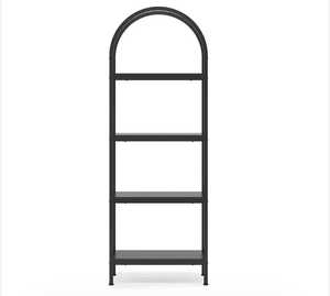 Étagère de présentation moderne en métal noir à quatre niveaux pour le salon, le bureau et l'atelier. - Product Image 2