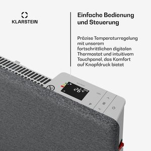 Convector Heater 2000W Wall Mounted Portable Panel Room Heater 7 Day <b>Timer</b> IP24 for Rooms up to 20 m2 8.0kg <b>Light</b> Grey - Product Image 4