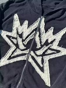 Sweats à capuche patchwork personnalisés de haute qualité sweat à capuche lavage vintage 100% coton 500gsm sweat à capuche en détresse - Product Image 3