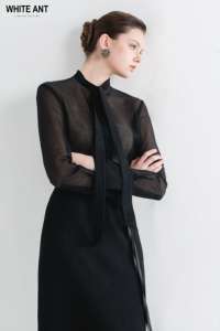 Women's Blouses and Shirts Competitive Price Beautiful ESBER LONG SLEEVE FEATHER BLOUSE Wrapping Paper WHITEANT Vietnam - Product Image 3