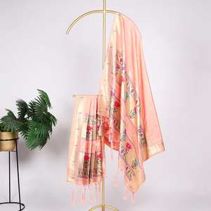 Pathani Dupatta Avec Tissage Zari Travail Avec Glands - Product Image 1