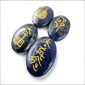 Juego de Reiki Usui en forma de U de Sodalita y Ágata al por mayor, hecho a mano con material de piedras preciosas, para terapia New Age, de fabricante de ágata para Reiki. - Product Image 1