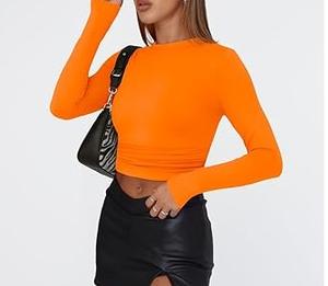 เสื้อเชิ้ตแขนยาวคอตั้งผ้าฟลานเนลสีส้มสำหรับผู้ชาย คุณภาพสูง เป็นมิตรกับสิ่งแวดล้อม ระบายอากาศได้ดี เหมาะสำหรับวันหยุดพักผ่อน งานปาร์ตี้ริมชายหาด สไตล์ลำลอง - Product Image 5