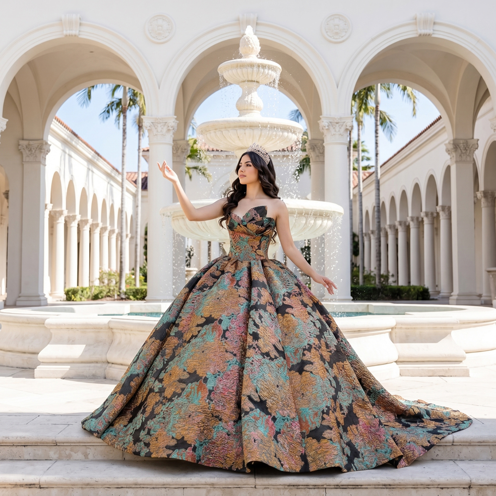 slim fit dress slacks Sequin Lattice Strapless Gown