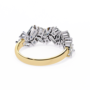 แหวนเพชรทองคำ 18K หรูหรา ดีไซน์หลากหลายรูปทรง สำหรับผู้หญิง ประดับเพชรทรงกลม มาร์คีส์ และบาแกตต์ ที่ได้รับการผลิตในห้องปฏิบัติการ - Product Image 2