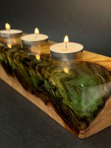 Candelabro Artesanal de Resina y Madera con Forma Personalizada, Decoración para el Hogar, Sala de Estar, Dormitorio, Mesa - Product Image 2