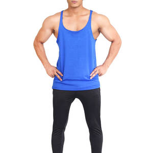 Vente chaude Personnalisé Couleur Unie Tricoté Casual Hommes Gym Débardeur À Séchage Rapide Respirant Coton/Fibre De Bambou - Product Image 1