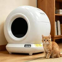 Bac à litière pour chat automatique intelligent entièrement fermé OEM, 78L, en plastique ABS, facile à nettoyer, contrôle par application, contrôle des odeurs