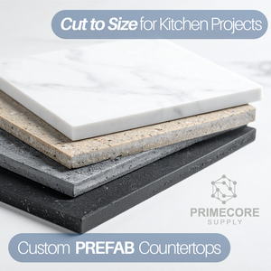 <b>Prime</b> Core Custom Kitchen Bathroom Vanity Tops Artificial Stone Eco-Friendly Non-Toxic Contemporary Carrara Calacata Hotel - Product Image 1
