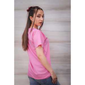 Camiseta grande monocromática rosa para ella - Product Image 2