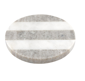 Sous-verre de tasse à café en marbre sous-verre rond blanc et gris artisanat moderne tapis et coussinets sous-verre en marbre - Product Image 1