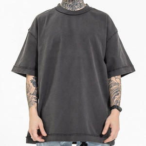 Camiseta Personalizada de Alta Calidad, Estilo Hip Hop Urbano, Vintage, Oversize, Lavado Ácido, de Algodón Premium Grueso para Hombre - Product Image 4