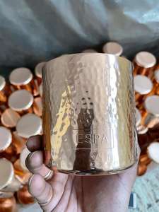 Pot à bougie en laiton doré avec couvercle Nouveaux modèles Pots à bougie vides pour la fabrication de bougies Récipients de luxe en étain avec logo personnalisé - Product Image 2