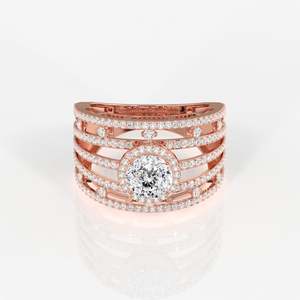 Portuguese Cut Lab Grown Diamond <b>Cocktail</b> <b>Ring</b> 18K <b>Gold</b> VVS1 Clarity Pear Cut Rhodium Statement Design for Parties IGI Certified - Product Image 6