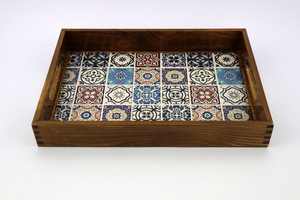 Premium Design High Quality Ramadan Eid <b>Gold</b> and Wooden <b>Tray</b> with Wide Edge for Fruits and in Wholesale - Product Image 2