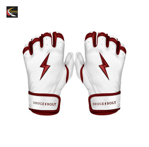 Gants de frappe de baseball professionnels Bruce Bolt de qualité supérieure en cuir fendu antidérapant avec logo personnalisé imprimé - Product Image 1