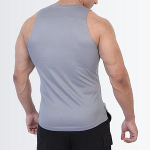Camiseta sin mangas de alta calidad para hombre, camiseta de poliéster de Color sólido para entrenamiento, correr, excelente calidad con decoración impresa - Product Image 2