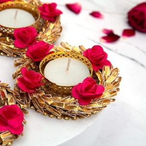 Soporte de luz de té decorativo para Diwali festivo decoración del hogar Diyas fiesta de inauguración favor atrapasueños estilo portavelas - Product Image 2