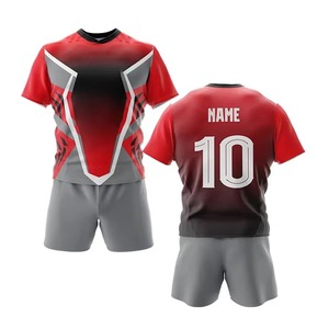 Uniforme de Rugby de Moda para Hombre, Camiseta de Rugby con Pantalones Cortos, Traje Deportivo Sólido, Entrenamiento, Secado Rápido, Transpirable - Product Image 3