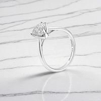 Montresor Infini Bague en argent sterling 925 pour femme avec moissanite sphérique de 7,4 mm pour mariage ou fiançailles 'Freeze Love'