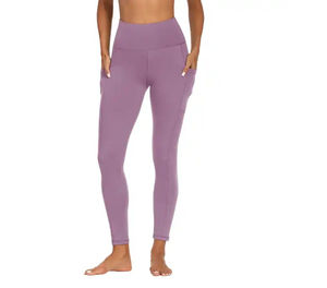 Vente en gros Leggings de yoga pour femmes Fitness taille haute Leggings solides avec poches Slim Fit Yoga Workout Active Wear Pantalons - Product Image 5
