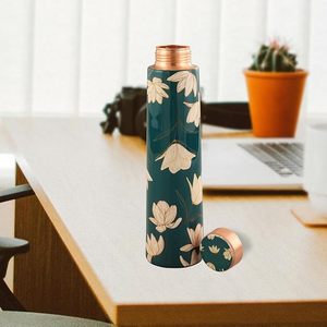 Pure Copper Water Bottle 800ml With Copper Lid Rust Proof Ayurvedic Copper Bottle for Boosting Immunity Energy - Product Image 1
