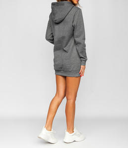 Sudadera con capucha larga de algodón suave y liso con logotipo personalizado, sudadera con capucha larga lisa de invierno para mujer - Product Image 4