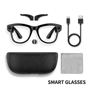 Lunettes intelligentes M02 avec caméra vidéo 4K, commande vocale, lecteur de musique, étui de charge et manuel - Product Image 1