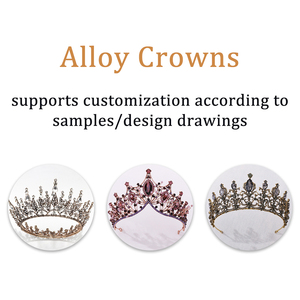 Logo personnalisé feuilles cristaux mariée <span class=keywords><strong>mariage</strong></span> diadème OEM/ODM couronnes de princesse pour Quinceanera strass couronne décorative en métal - Product Image 2