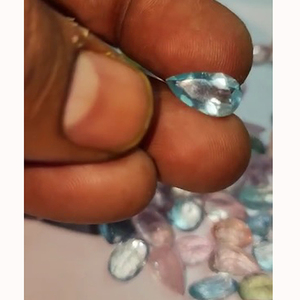 73 piezas de morganita de Aguamarina natural 10mm a 15mm faceta de pera ovalada 210 Cts lote Iroc ventas piedras preciosas sueltas de alta calidad US $202,13 - Product Image 3