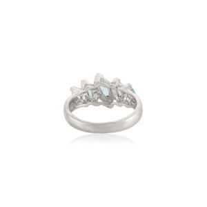Elegante Anillo de Plata de Ley 925 Chapado en Rodio con Topacio Azul 100% Genuino para Mujer, Regalo de Aniversario, para Usar en Fiestas - Product Image 6