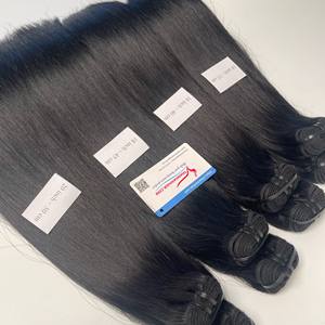 Extensiones de cabello crudo vietnamita de calidad superior superventas, mechones de cabello virgen en cabello de trama de estilo ondulado de estilo recto de hueso - Product Image 1